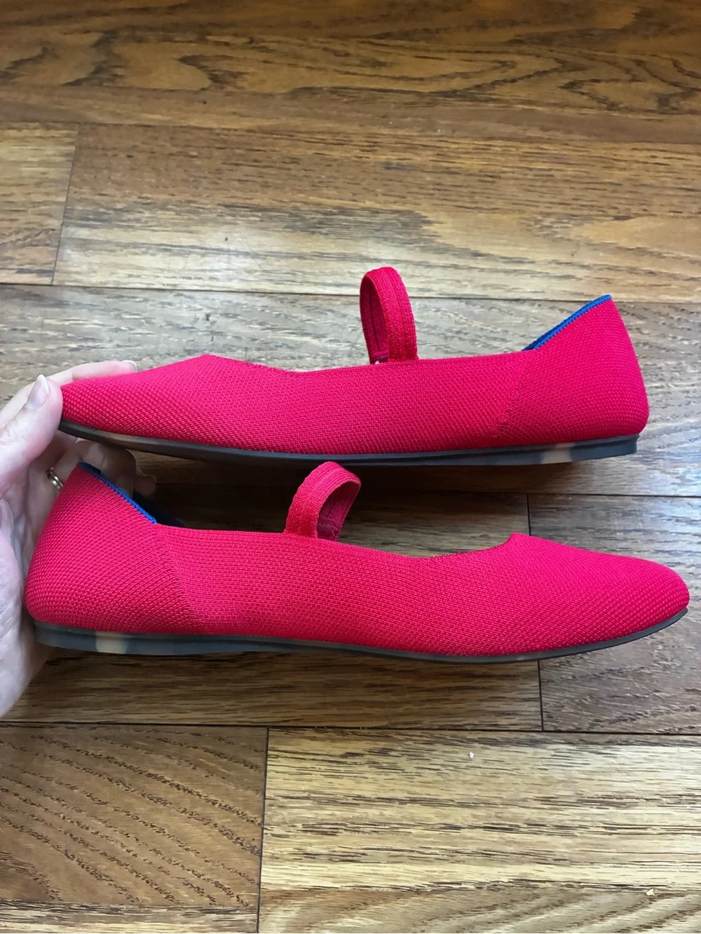 Rothy's Red Square Mary Jane Flats